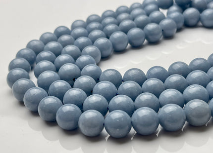 10mm 12mm AAA Natural Blue Angelite Smooth Round high Quality Gemstones #2228