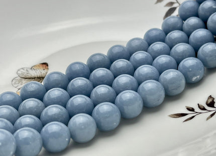 10mm 12mm AAA Natural Blue Angelite Smooth Round high Quality Gemstones #2228