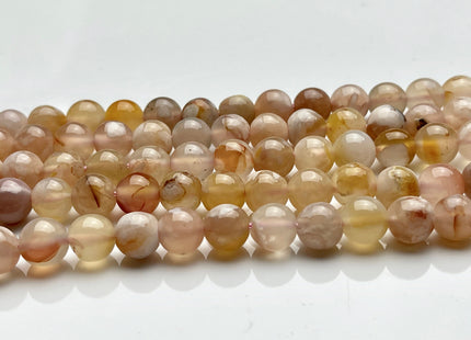 WHOLESALE 6mm 8mm 9mm 10mm 12mm AAA Smooth Round Top Quality Natural Sakura Cherry Blossom Agate Natural Pink Color Agate #2234