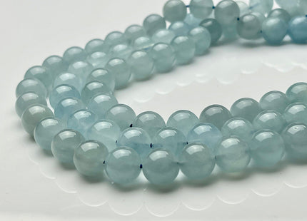 8mm 10mm AAA Smooth Round Natural Color Aquamarine Gemstone Beads Top Quality Natural Color Aquamarine Gemstone #2258