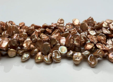 7-8x10-12 mm AA Champagne Color Freshwater Keshi Pearl Beads Genuine Taupe Color Keshi Top Drilled Pearls #P1746