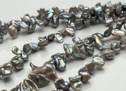 5-6x7-10 mm AAA High Luster Gray Color With Pink Luster Keshi Freshwater Pearl Beads Top Drilled Dancing Silver Keshi Pearl Beads #P1741