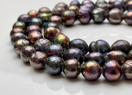 10-11.5mm 15-16 mmAA Large Hole Dark Peacock Baroque Pearl Hole Size 2.0mm Rare Genuine Large Hole Baroque Pearl Beads #261