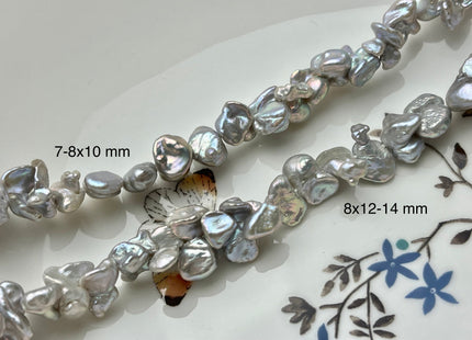 7-10x12-15 mm AAAA Very Rare Gray Color Double Keshi Irregular Pearl Beads Genuine Freshwater Super High Luster Limited Edition Pearl #P1742