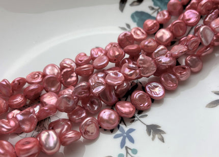 8-10 mm Pink Color Keshi Freshwater Nugget Pearl Beads Center Drilled Keshi Nugget Beads Genuine Keshi Freshwater Pearls #P1755