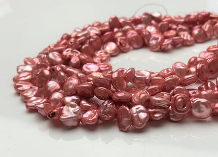 8-10 mm Pink Color Keshi Freshwater Nugget Pearl Beads Center Drilled Keshi Nugget Beads Genuine Keshi Freshwater Pearls #P1755