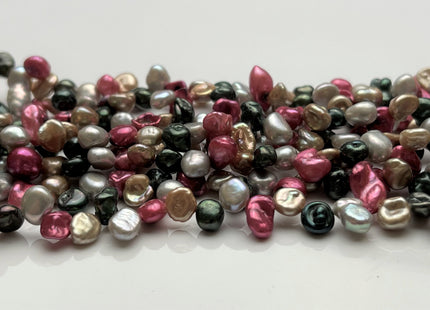 5x6-7 mm AAA Mixed Green Champagne Pink Gray Color Keshi Freshwater Pearl Beads Top Drilled Rare Genuine High Luster Tiny Pearls #P1756