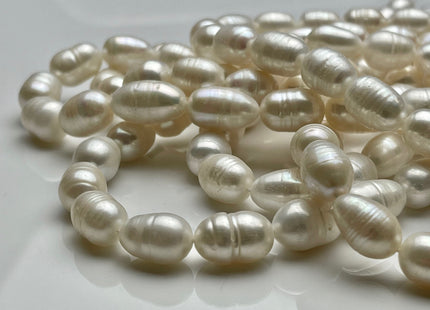 9-10x11-20 mm Natural White Long Oval/Rice Freshwater Pearl Genuine Long Oval Quality Natural Freshwater Pearls #P1786