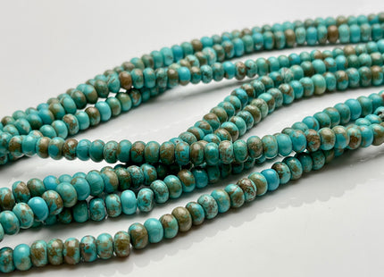 3.5x6 mm Smooth Rondelle Shape Turquoise Gemstone Beads #3798