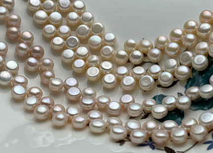 Natural Light Pink Round Button Freshwater Pearl Size 6.5-7 mm, Genuine Freshwater Pearl, Light pink Top Drilled Freshwater Pearls #38