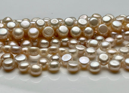 Natural Light Pink Round Button Freshwater Pearl Size 6.5-7 mm, Genuine Freshwater Pearl, Light pink Top Drilled Freshwater Pearls #38