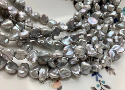 10-12 mm AA Gray Color Keshi Nugget Freshwater Pearl Beads Center Drilled Keshi Pearls Genuine Keshi Nugget Pearls 46 Beads #P1792