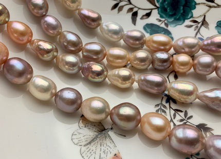 10x14-11x15mm AAAA Graduated Natural Multi Pink Freshwater Baroque/Edison Pearl Limited Edition Irregular Shape Genuine Edison Pearl #1037