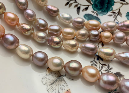 10x14-11x15mm AAAA Graduated Natural Multi Pink Freshwater Baroque/Edison Pearl Limited Edition Irregular Shape Genuine Edison Pearl #1037