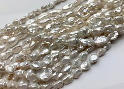 6-8x8-15 mm AAA Natural White Keshi Freshwater Pearls Beads Genuine High Luster Rice Nugget Shape Keshi Freshwater Pearl Beads #P1793