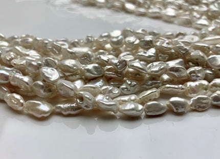 6-8x8-15 mm AAA Natural White Keshi Freshwater Pearls Beads Genuine High Luster Rice Nugget Shape Keshi Freshwater Pearl Beads #P1793