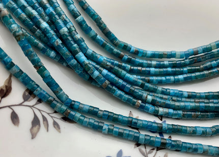 2x4mm Natural Multi Blue Color Apatite Heishi Rondelle Shape Genuine Apatite Discs Gemstone Loose Beads 15.5 Inches Strand #3804
