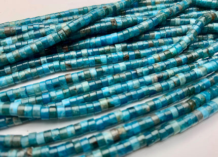 2x4mm Natural Multi Blue Color Apatite Heishi Rondelle Shape Genuine Apatite Discs Gemstone Loose Beads 15.5 Inches Strand #3804