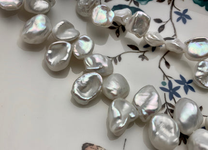 12-15 mm AAA Natural White Keshi Freshwater Pearls Top Drilled Keishi Pearl Beads High Luster Quality Cornflake Keshi Pearls #P1796