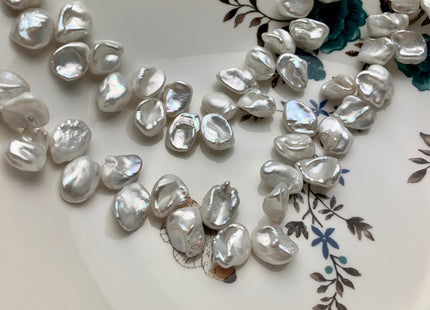 12-15 mm AAA Natural White Keshi Freshwater Pearls Top Drilled Keishi Pearl Beads High Luster Quality Cornflake Keshi Pearls #P1796