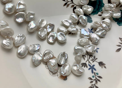 12-15 mm AAA Natural White Keshi Freshwater Pearls Top Drilled Keishi Pearl Beads High Luster Quality Cornflake Keshi Pearls #P1796