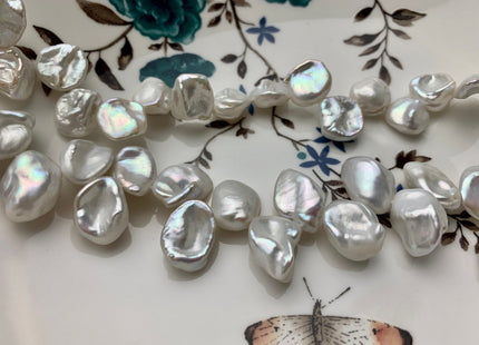 12-15 mm AAA Natural White Keshi Freshwater Pearls Top Drilled Keishi Pearl Beads High Luster Quality Cornflake Keshi Pearls #P1796