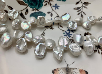 12-15 mm AAA Natural White Keshi Freshwater Pearls Top Drilled Keishi Pearl Beads High Luster Quality Cornflake Keshi Pearls #P1796