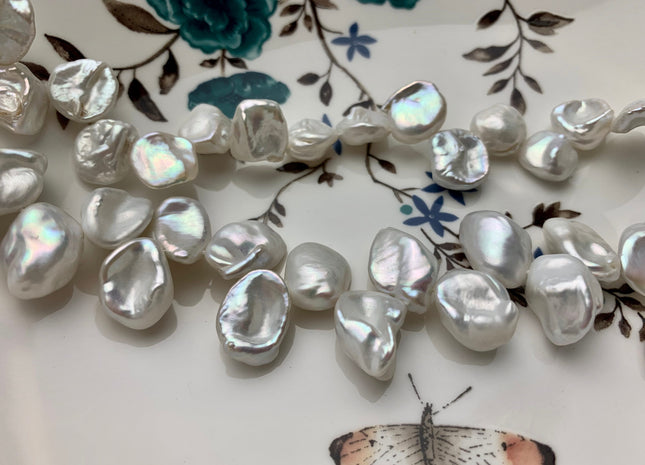 12-15 mm AAA Natural White Keshi Freshwater Pearls Top Drilled Keishi Pearl Beads High Luster Quality Cornflake Keshi Pearls #P1796