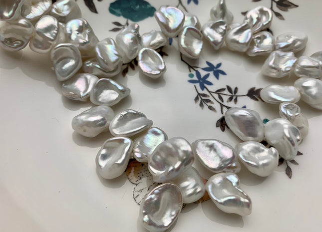 12-15 mm AAA Natural White Keshi Freshwater Pearls Top Drilled Keishi Pearl Beads High Luster Quality Cornflake Keshi Pearls #P1796