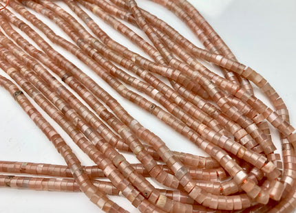 2x4mm Natural Multi Peach Color Sunstone Heishi Rondelle Shape Genuine Sunstone Discs Gemstone Loose Beads 15.5 Inches Strand #3805