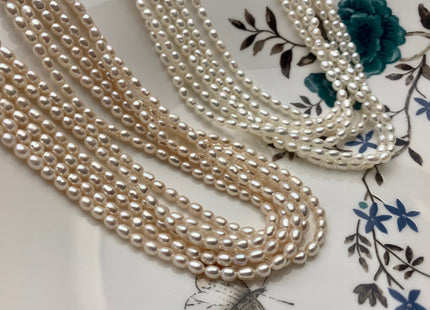 3-3.5x4 mm AAAA Natural White Rice Tiny Seed Freshwater Pearls High Luster Very Rare Genuine Natural Rice Freshwater Pearls 92 Pieces #P1802