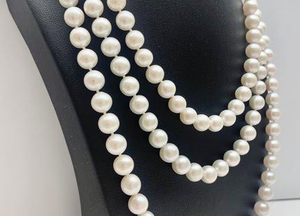 18/20/22/24/26/28 Inches Hand Knotted 9-9.5mm AAAA Freshwater Pearl Necklace Genuine White Round Edison Akoya Quality Pearl #P1805