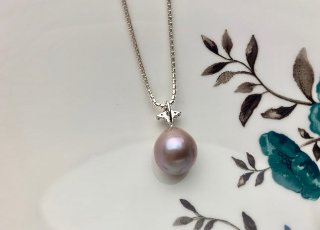One Piece 925 Sterling Silver/Gold Pendant Setting Findings For Half Drilled Pearls Cross Design W/CZ Sterling Silver Pendant #10353