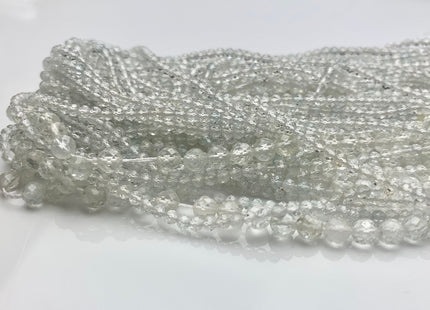 2mm 3mm 4mm AAA Micro Faceted Round White Topaz Gemstone Beads Genuine Natural White Topaz 15.5 Inches Strand #3813