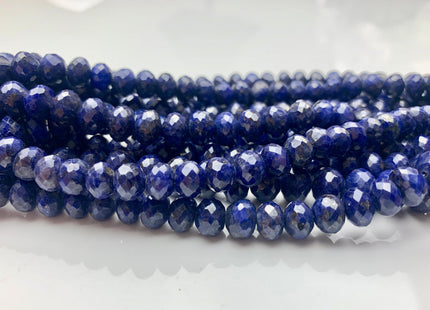 7mm 8mm 9mm 10mm 11mm AAA 100% All Natural Faceted Rondelle Lapis Lazuli Gemstone Beads Natural Blue Top Quality Lapis Beads 8 Inches #3747