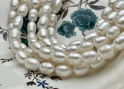 9-10x11-20 mm Natural White Long Oval/Rice Freshwater Pearl Genuine Long Oval Quality Natural Freshwater Pearls #P1786