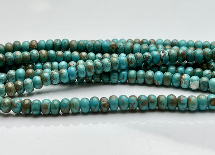 3.5x6 mm Smooth Rondelle Shape Turquoise Gemstone Beads #3798