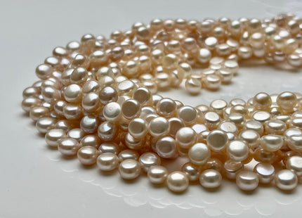 Natural Light Pink Round Button Freshwater Pearl Size 6.5-7 mm, Genuine Freshwater Pearl, Light pink Top Drilled Freshwater Pearls #38