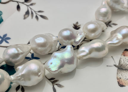 14x17-18x28mm AAA Freshwater Baroque Pearl Beads Genuine High Luster And Quality Natural White Baroque Pearls #895