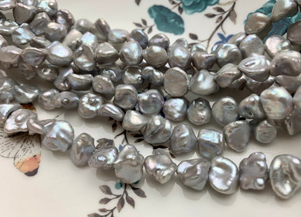 10-12 mm AA Gray Color Keshi Nugget Freshwater Pearl Beads Center Drilled Keshi Pearls Genuine Keshi Nugget Pearls 46 Beads #P1792