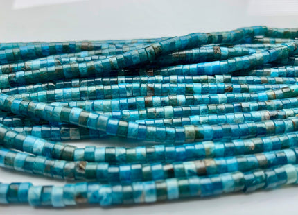 2x4mm Natural Multi Blue Color Apatite Heishi Rondelle Shape Genuine Apatite Discs Gemstone Loose Beads 15.5 Inches Strand #3804