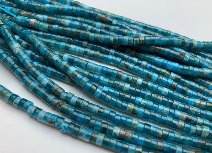 2x4mm Natural Multi Blue Color Apatite Heishi Rondelle Shape Genuine Apatite Discs Gemstone Loose Beads 15.5 Inches Strand #3804
