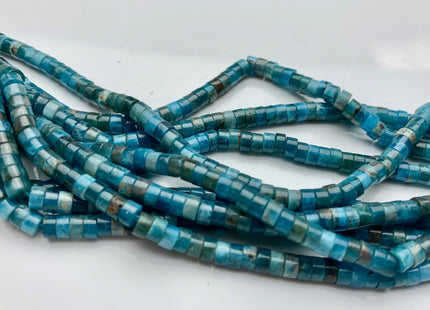 2x4mm Natural Multi Blue Color Apatite Heishi Rondelle Shape Genuine Apatite Discs Gemstone Loose Beads 15.5 Inches Strand #3804