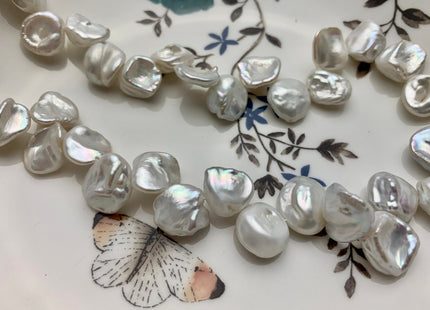 12-15 mm AAA Natural White Keshi Freshwater Pearls Top Drilled Keishi Pearl Beads High Luster Quality Cornflake Keshi Pearls #P1796