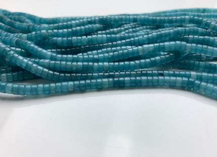 2x4mm Aquamarine Color Jade Gemstone Heishi Rondelle Shape Discs Aquamarine Color Gemstone Loose Beads 15.5 Inches Strand #3808