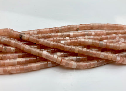 2x4mm Natural Multi Peach Color Sunstone Heishi Rondelle Shape Genuine Sunstone Discs Gemstone Loose Beads 15.5 Inches Strand #3805