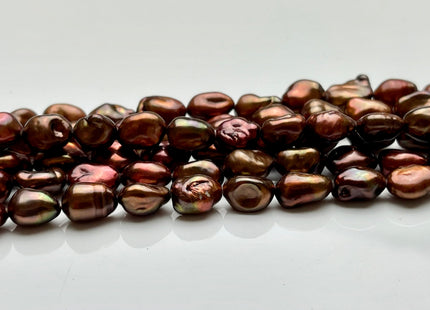 7-8x10 mm AA High Luster Limited Edition Mixed Orange Pink And Brown Keshi Rice Nugget Freshwater Pearl Beads Genuine Pearl #P1780