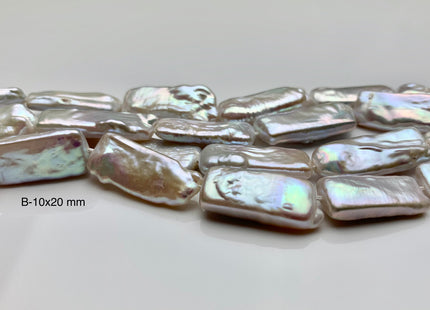10x17-20 mm AAA Natural White Rectangle Coin Freshwater Pearl Beads Genuine High Luster Coin Freshwater Pearls 18-25 Beads #P1816