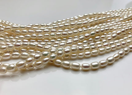 4x6 mm AAA Large Hole Rice Oval Freshwater Pearl Hole Size 1.0mm Genuine High Luster Natural White Small Tiny Rice Pearl #P1817