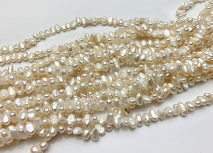 4-5x6-7 mm Natural White Potato Nugget Freshwater Pearl Beads Genuine Freshwater Pearls Tiny White Nugget Cultured Seed Pearl Beads #P1639